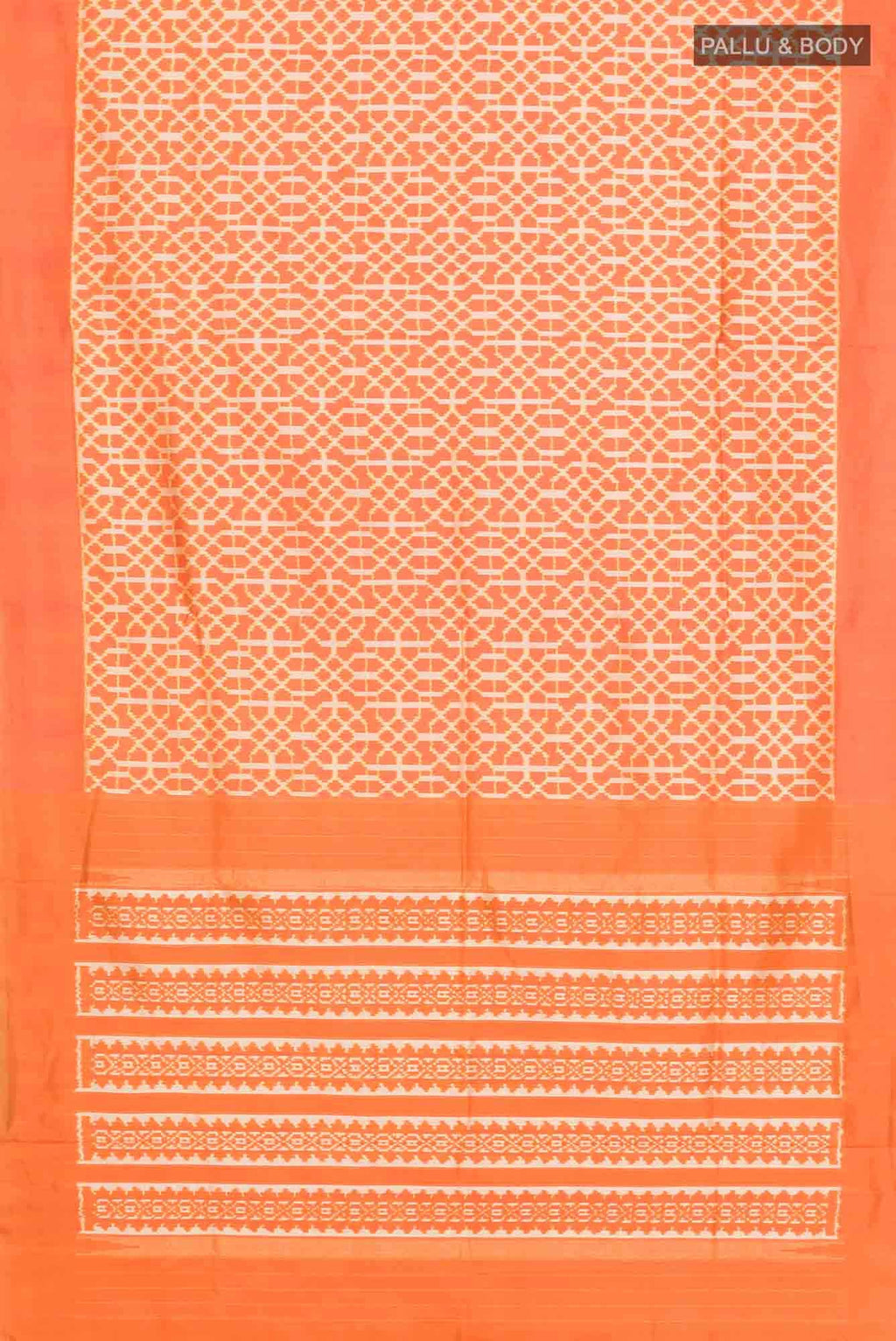 Orange Pochampally Silk Saree