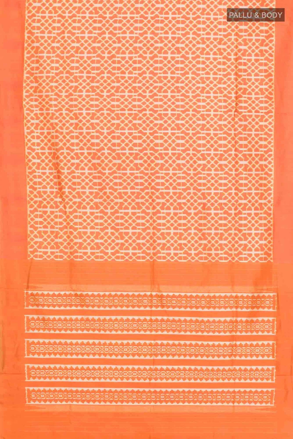 Orange Pochampally Silk Saree