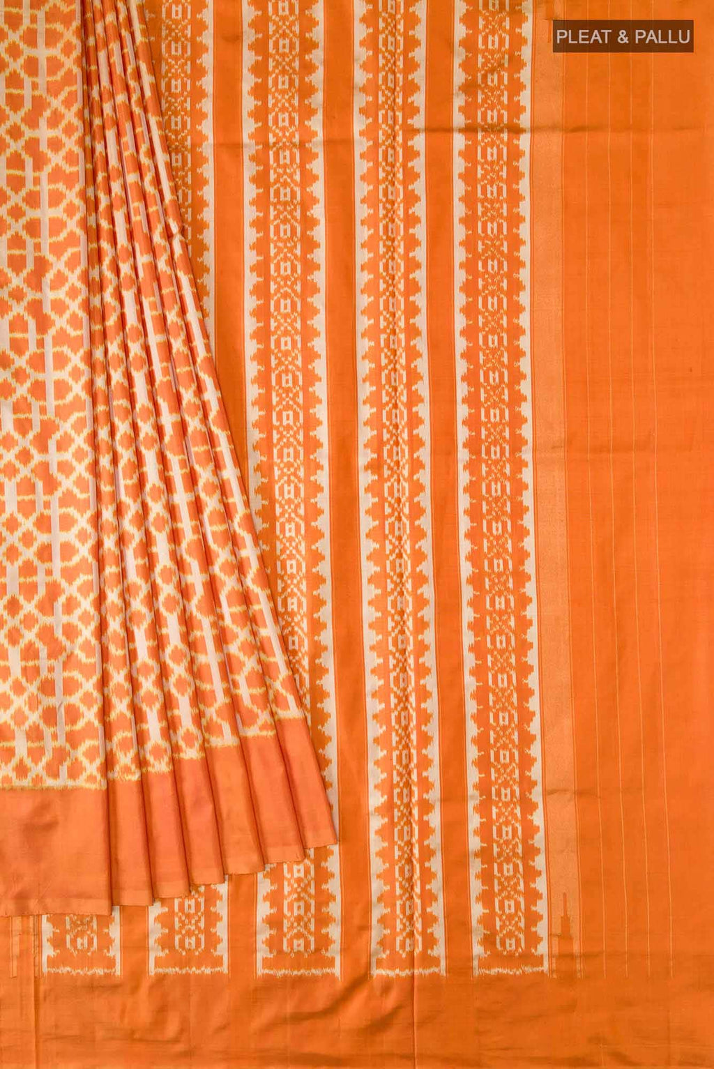 Orange Pochampally Silk Saree