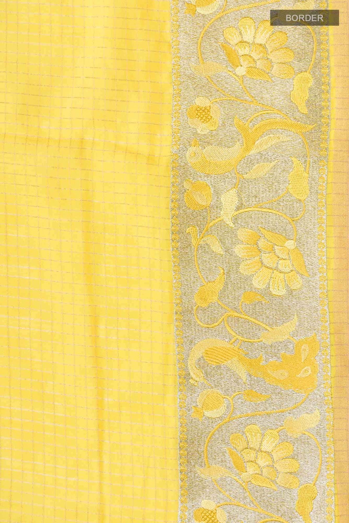 Yellow Tussar Silk Saree