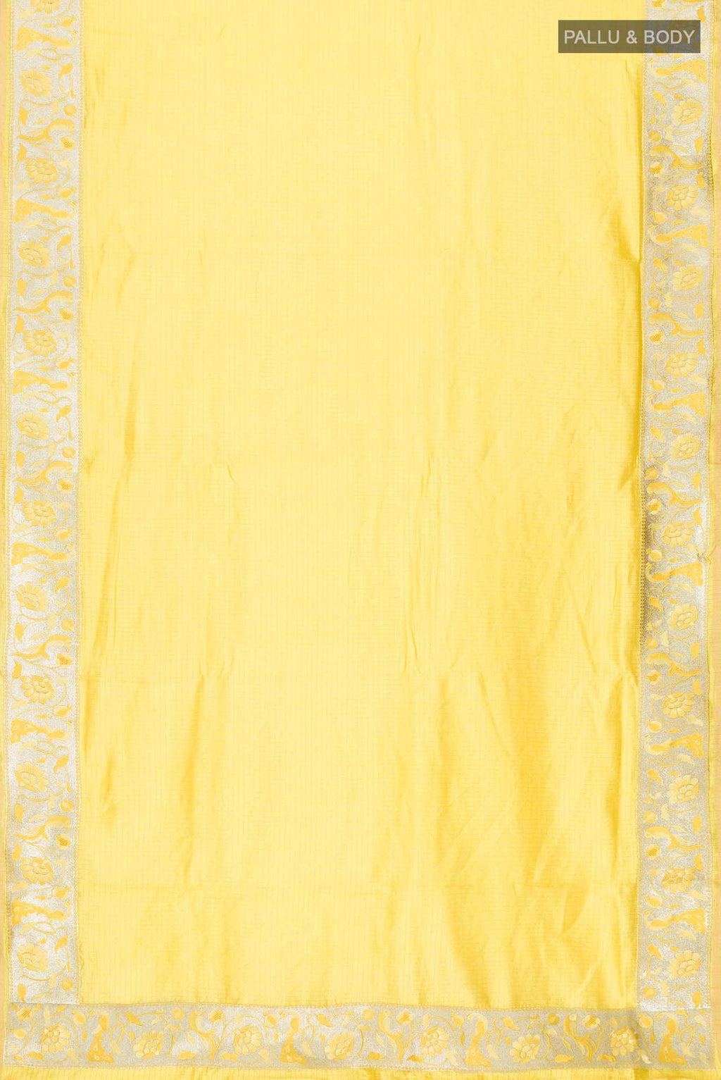 Yellow Tussar Silk Saree