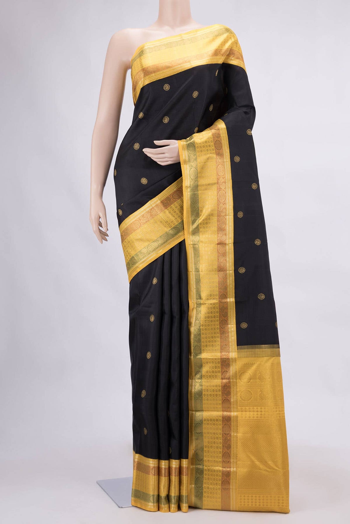 Black Kanchipuram Silk Saree