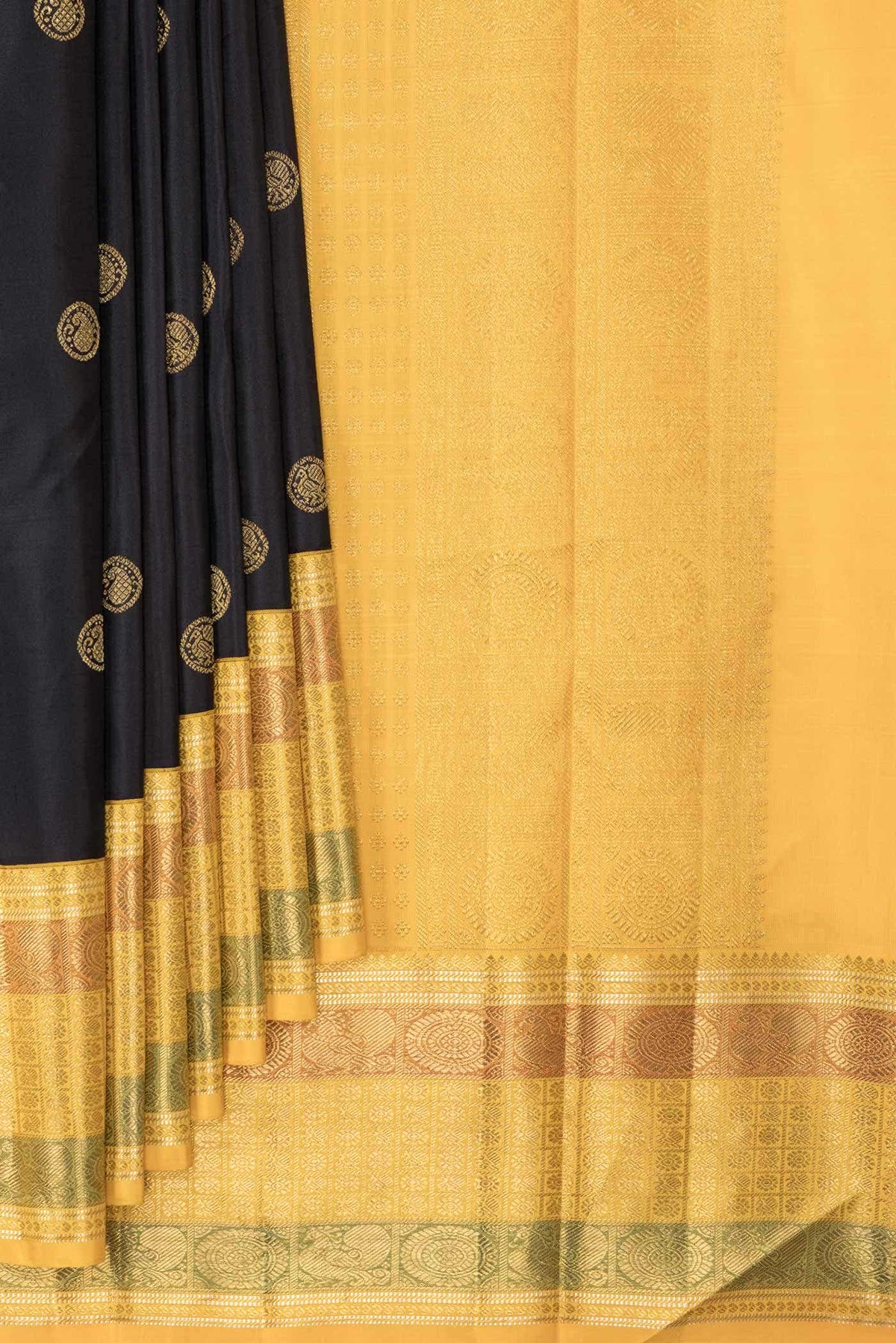 Black Kanchipuram Silk Saree