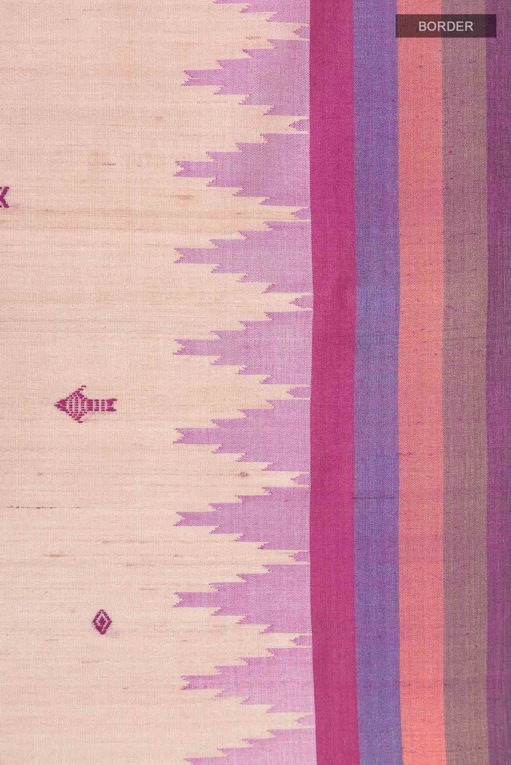 Beige Bhagalpuri Tussar Silk Saree