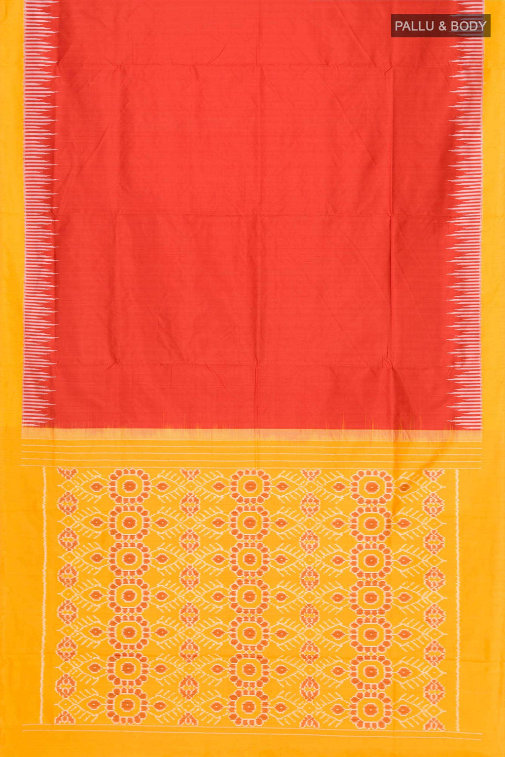 Orange Pochampally Silk Saree