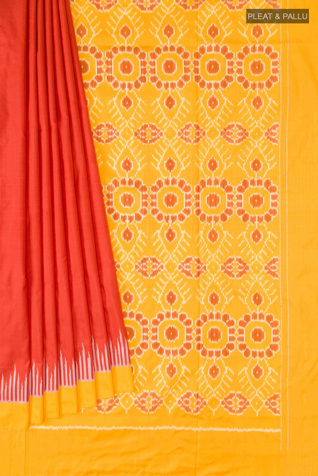 Orange Pochampally Silk Saree