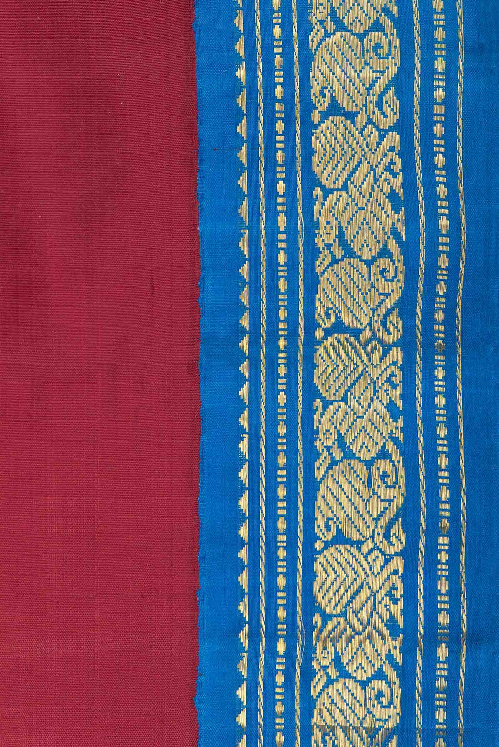 Pure Silk Pure Zari Maroon Dual Tone Kanjivaram Saree