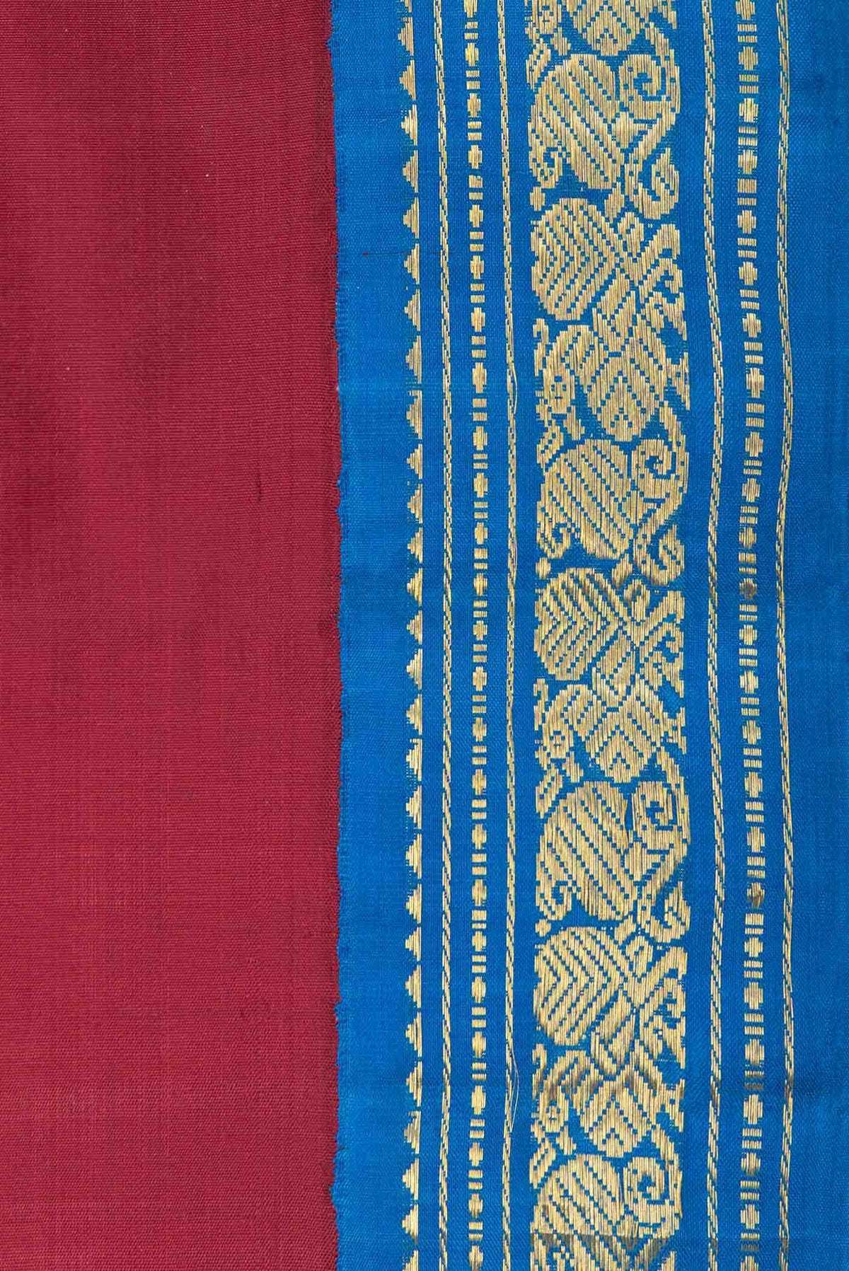 Pure Silk Pure Zari Maroon Dual Tone Kanjivaram Saree