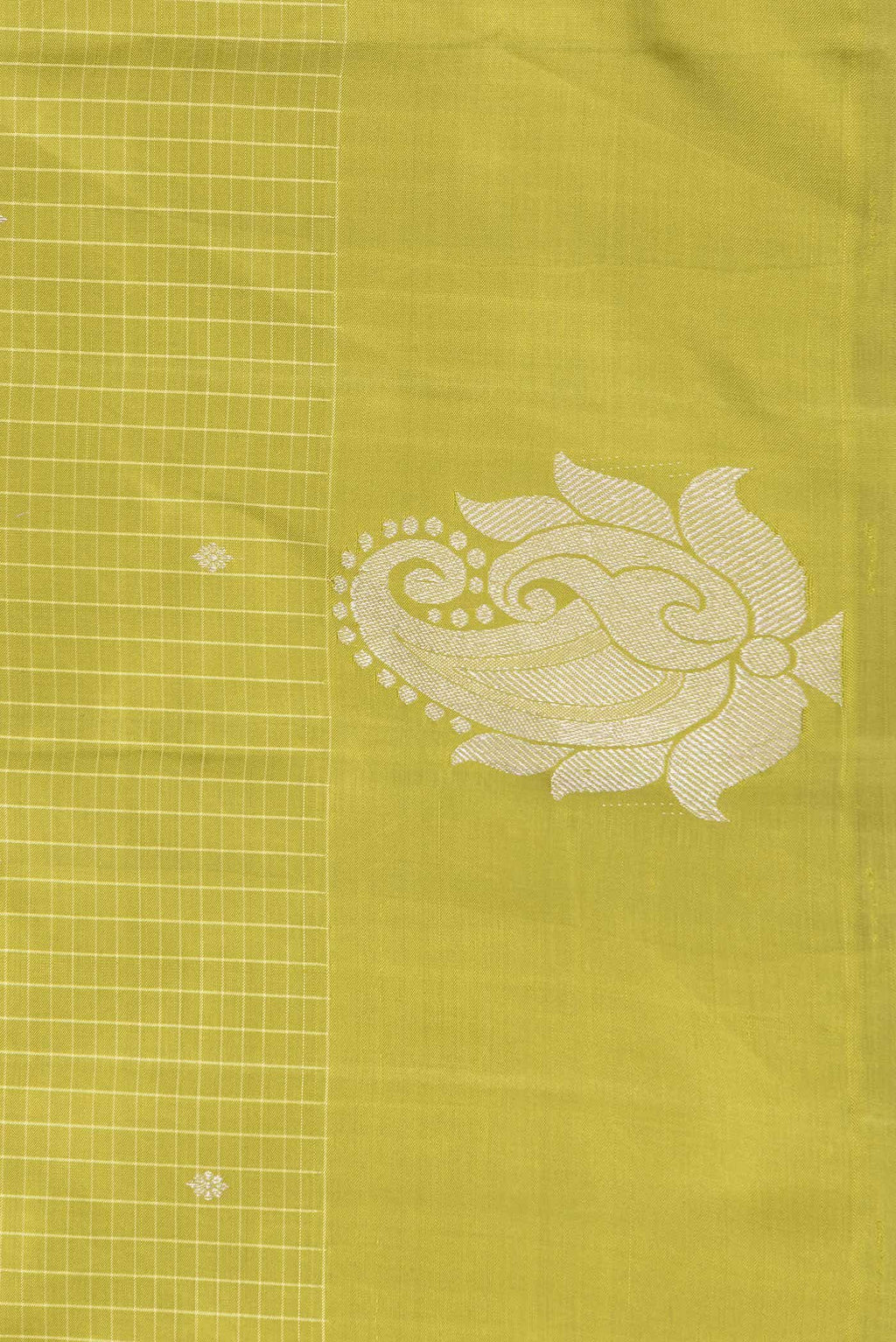 Pure Silk Pure Zari Green Dual Tone Kanjivaram Saree