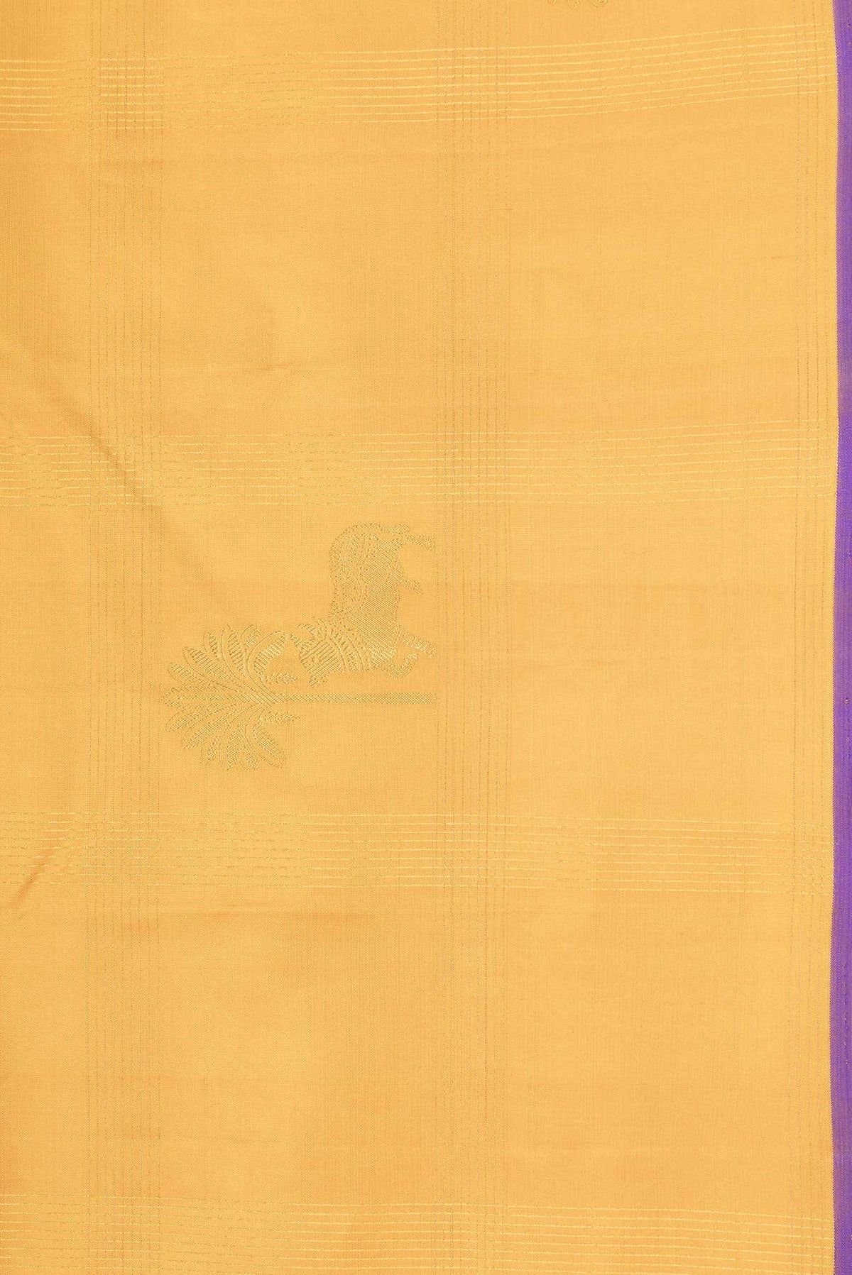 Pure Silk Pure Zari Mustard Dual Tone Kanchipuram Saree