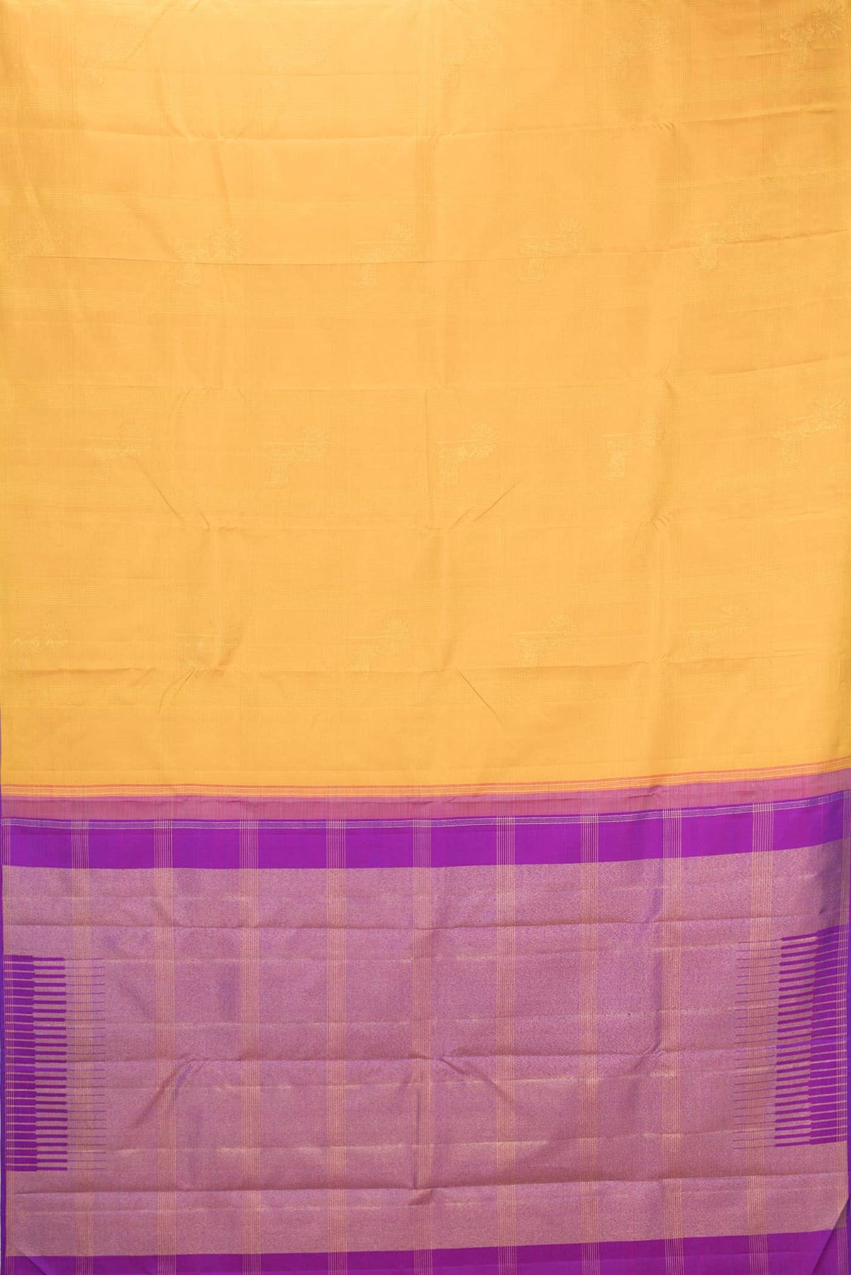 Pure Silk Pure Zari Mustard Dual Tone Kanchipuram Saree