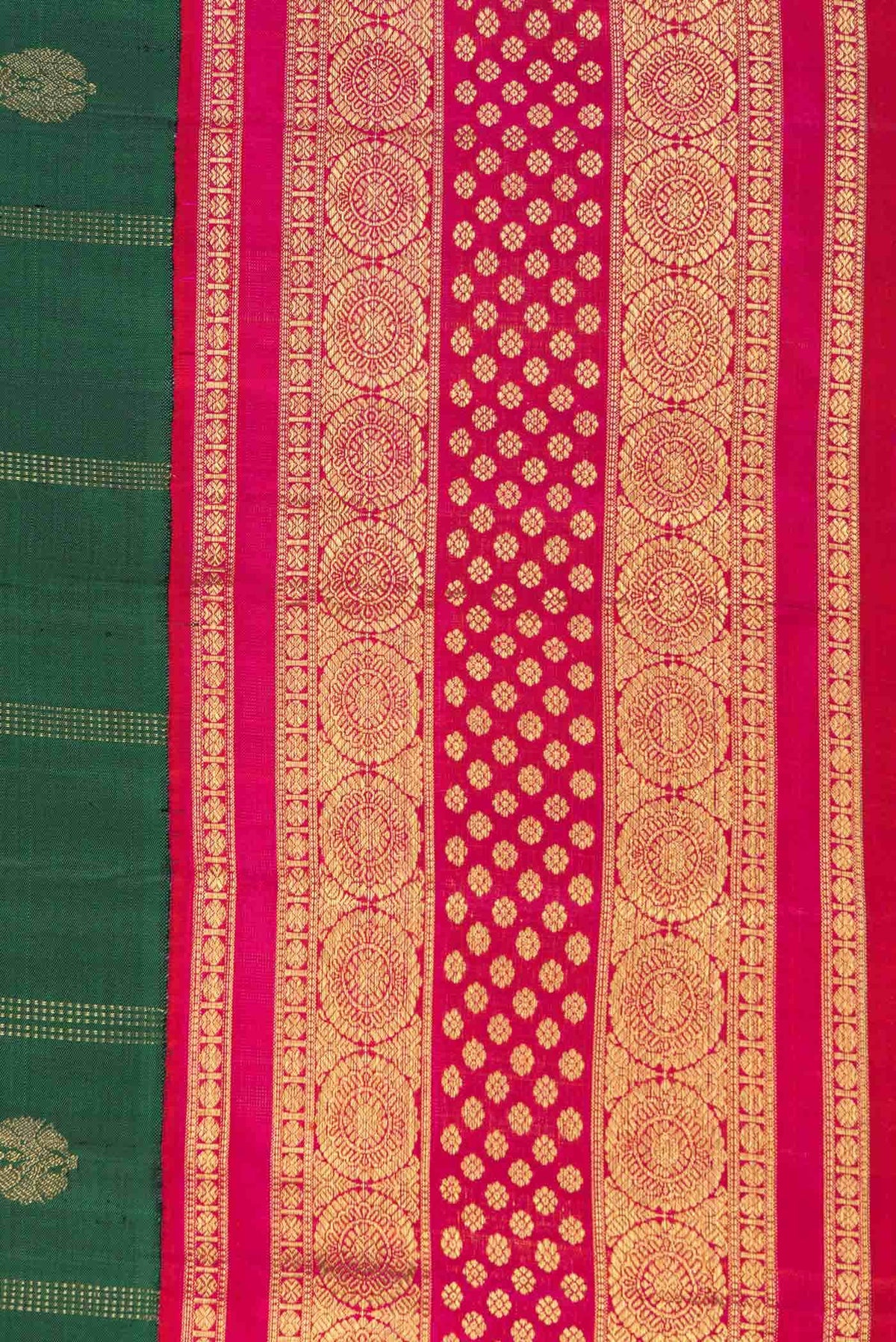Pure Silk Pure Zari Green Dual Tone Kanjivaram Saree