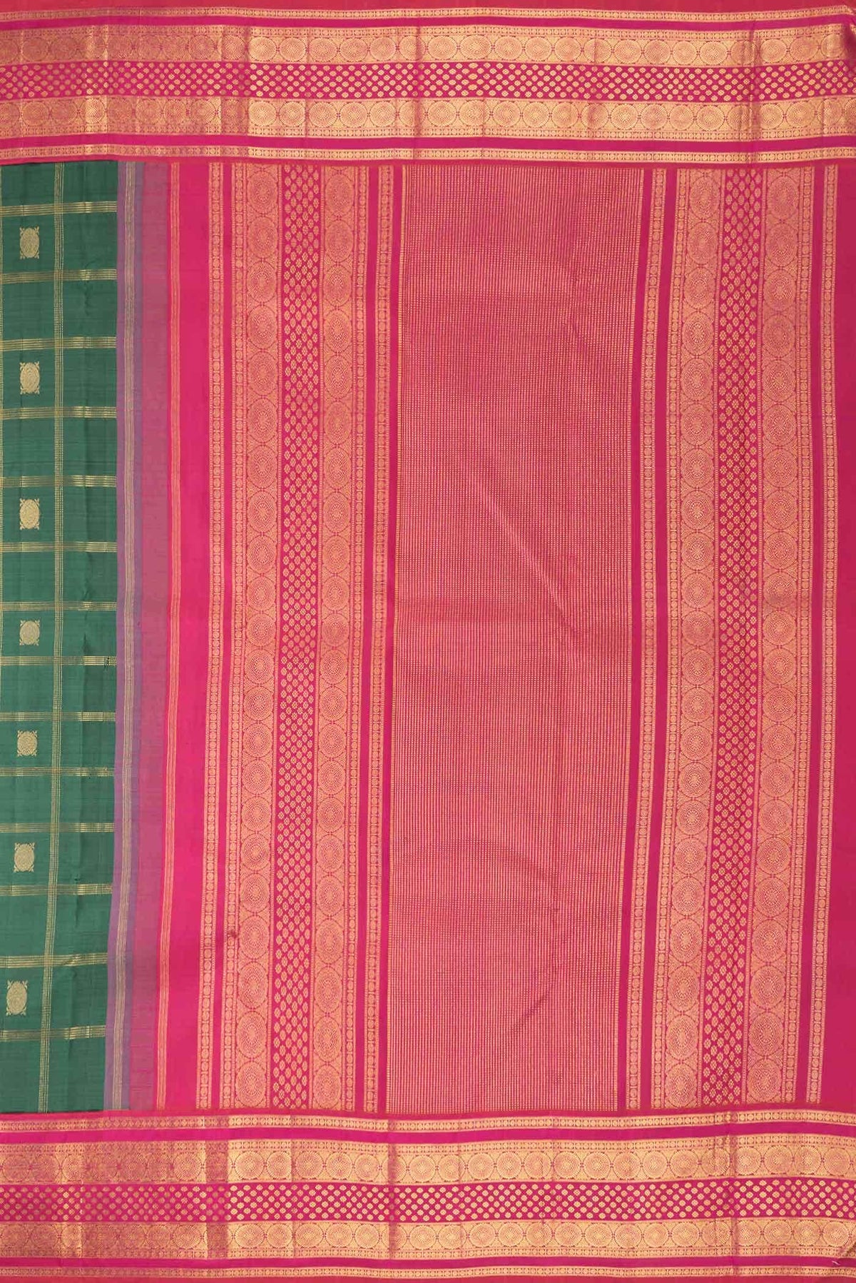 Pure Silk Pure Zari Green Dual Tone Kanjivaram Saree