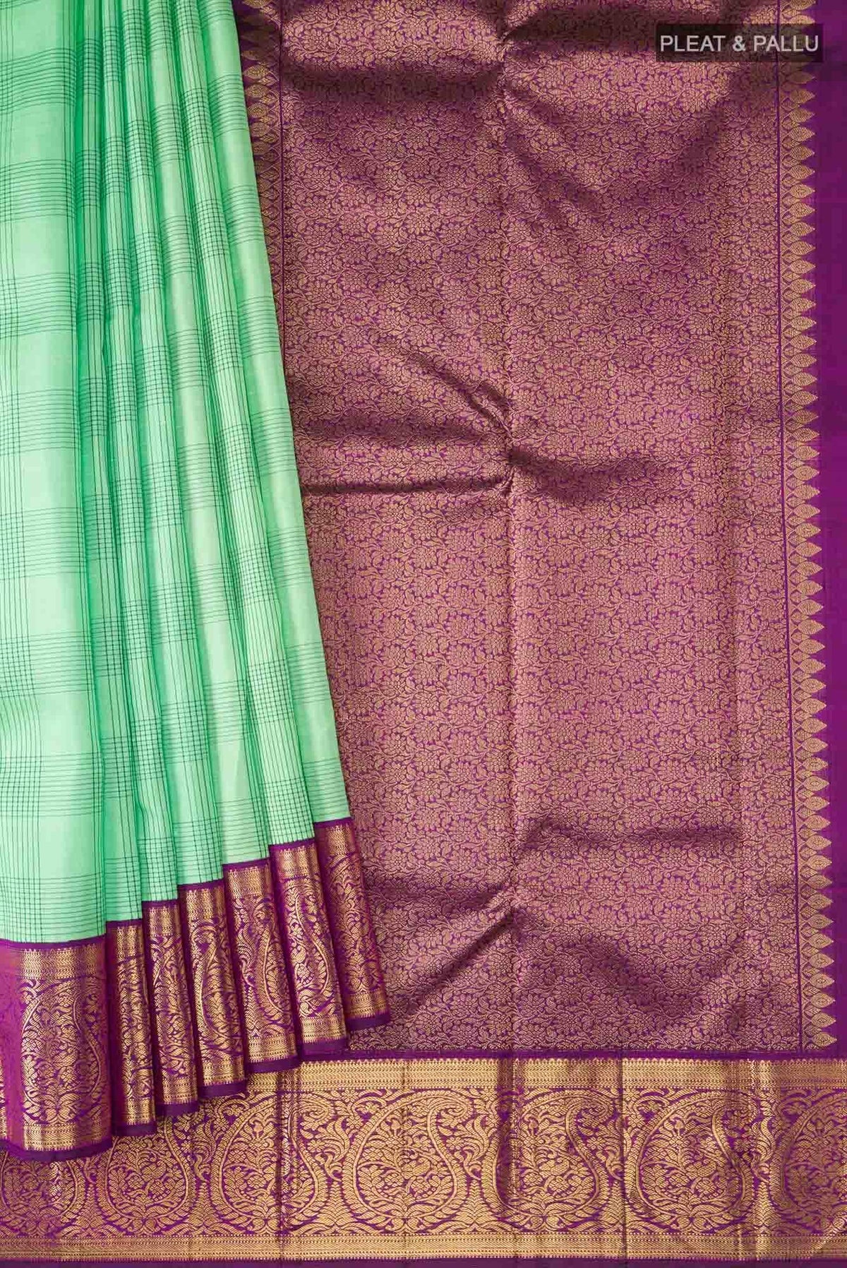 Pure Silk Pure Zari Green Kanchipuram Saree