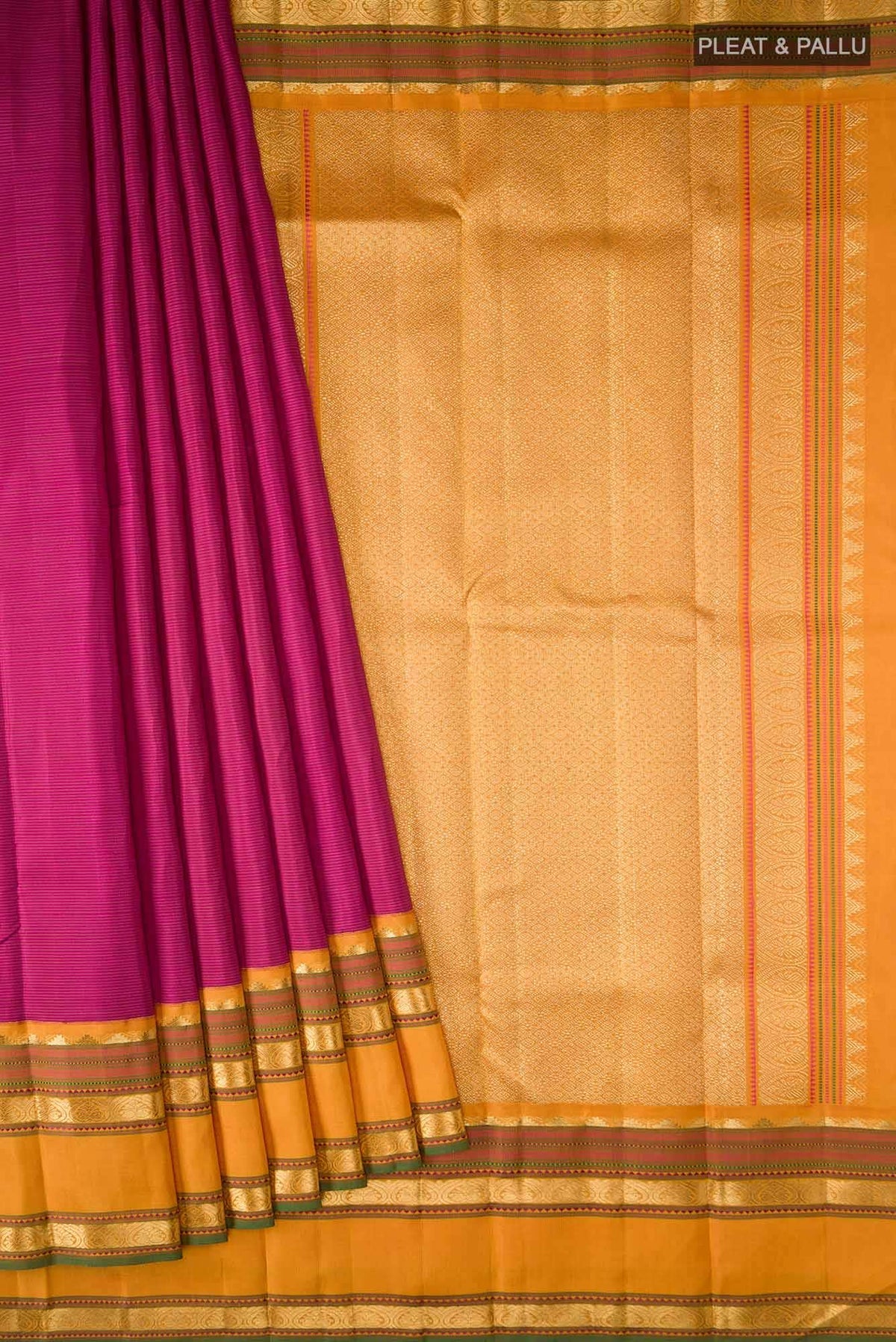 Pure Silk Pure Zari Magenta Kanchipuram Saree