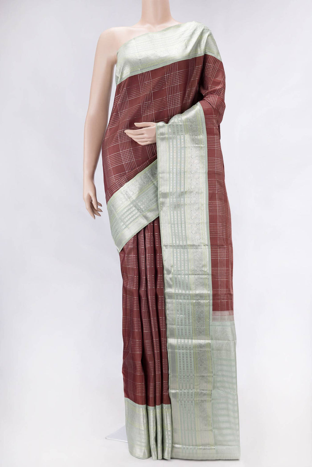 Pure Silk Pure Zari Brown Kanjivaram Saree