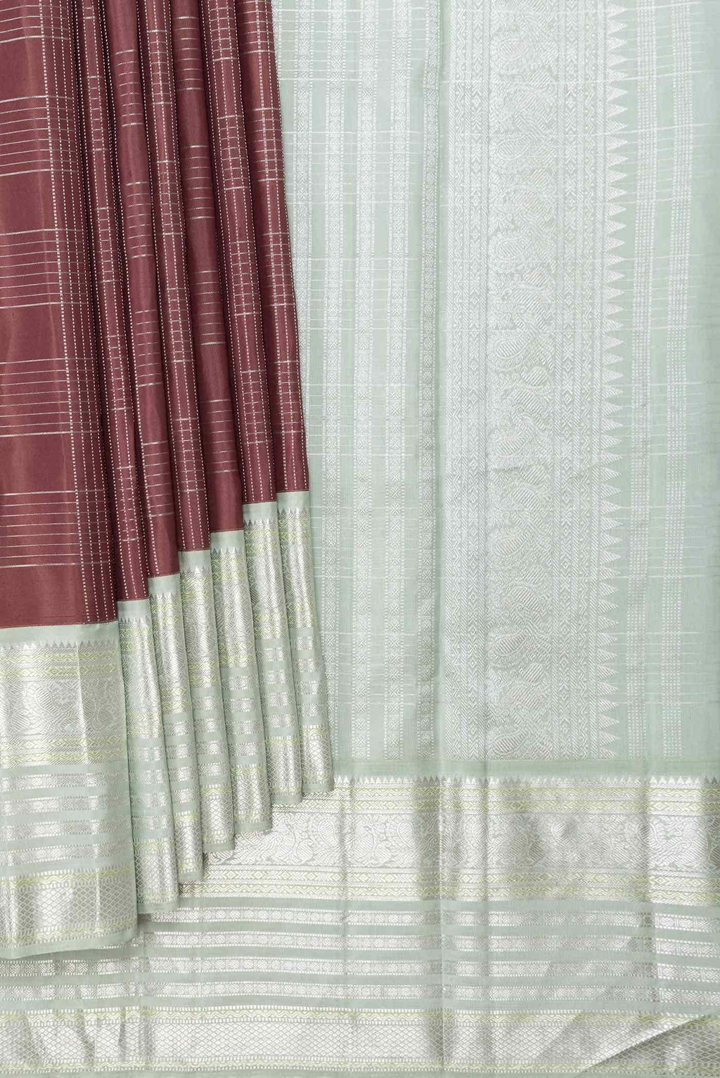 Pure Silk Pure Zari Brown Kanjivaram Saree