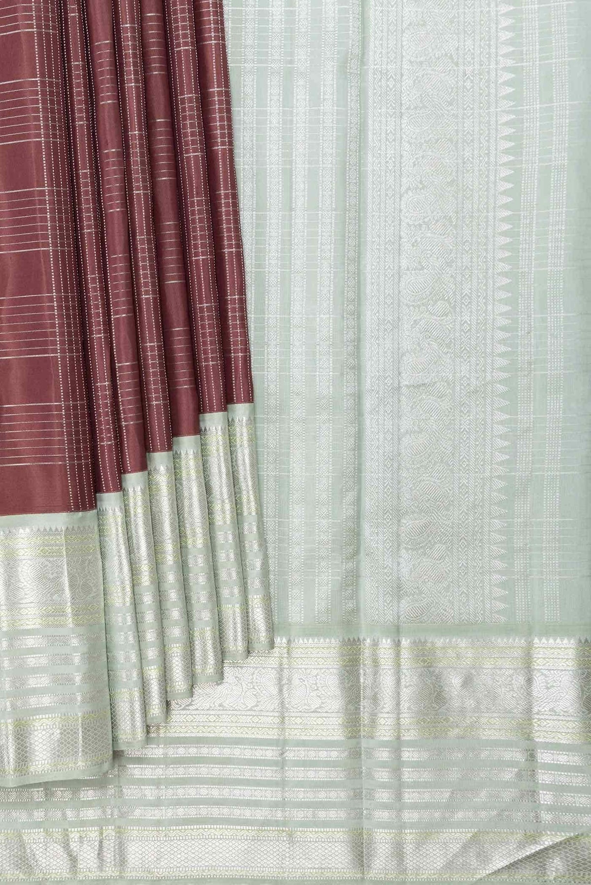 Pure Silk Pure Zari Brown Kanjivaram Saree