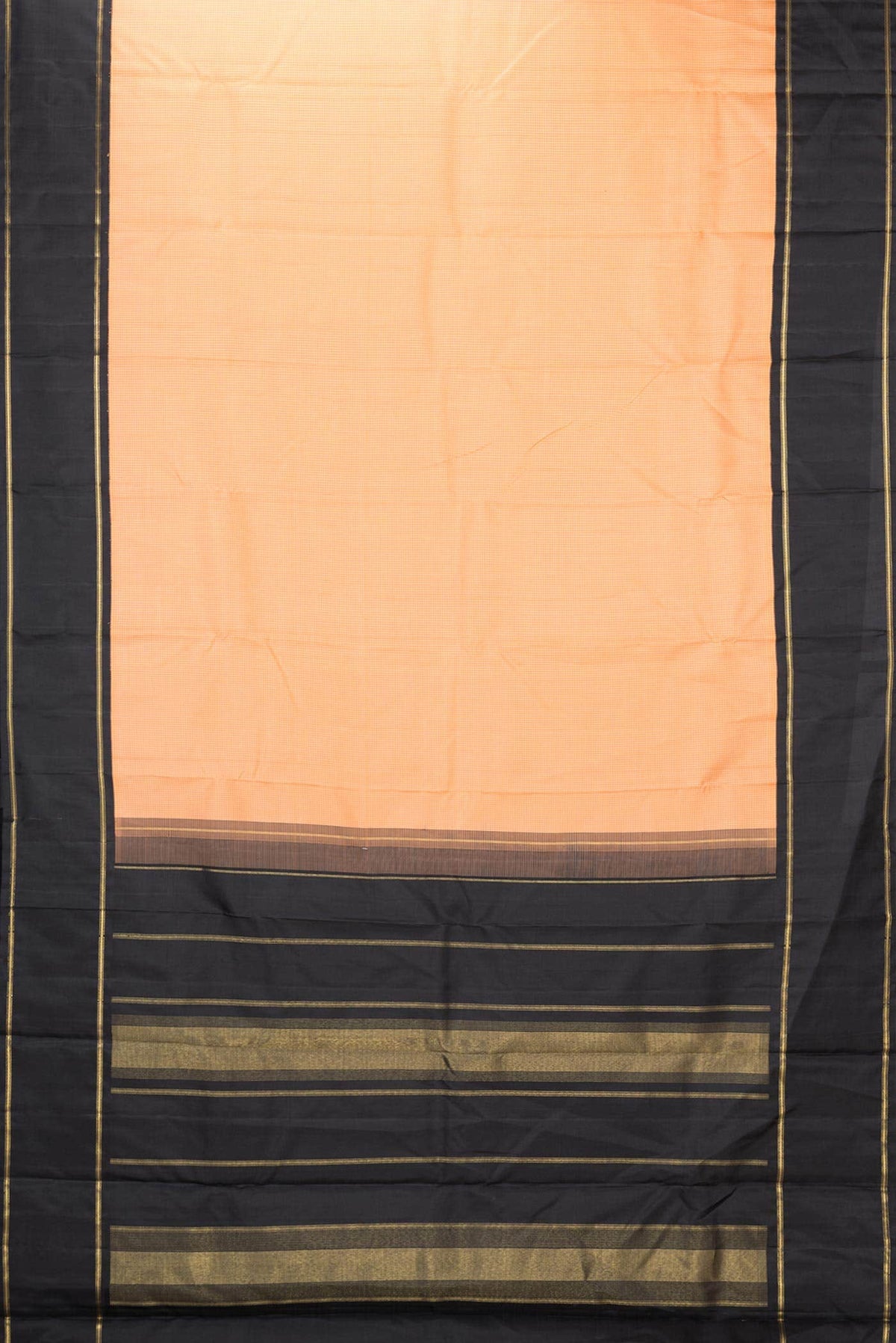 Pure Silk Pure Zari Peach Dual Tone Kanjivaram Saree