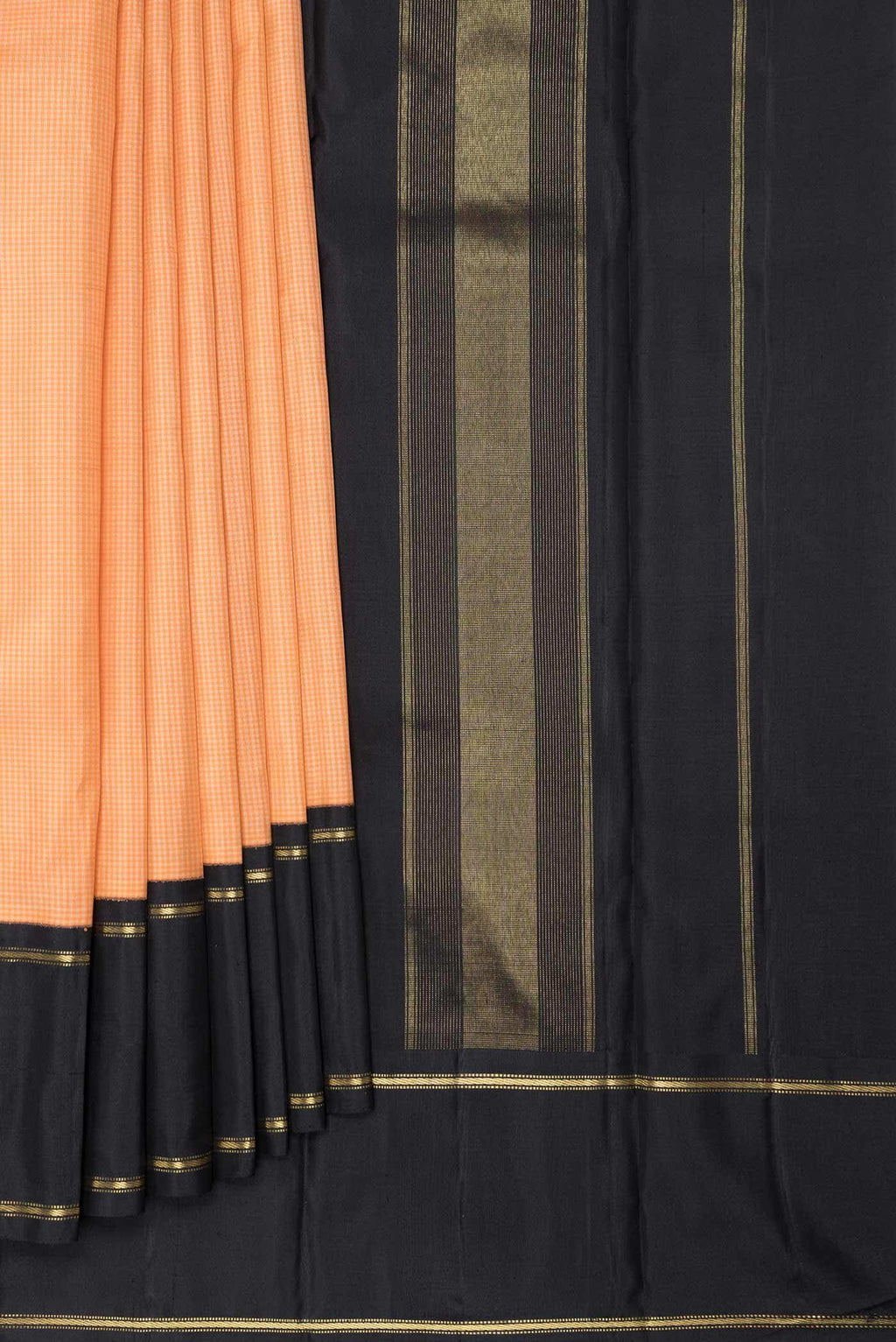 Pure Silk Pure Zari Peach Dual Tone Kanjivaram Saree