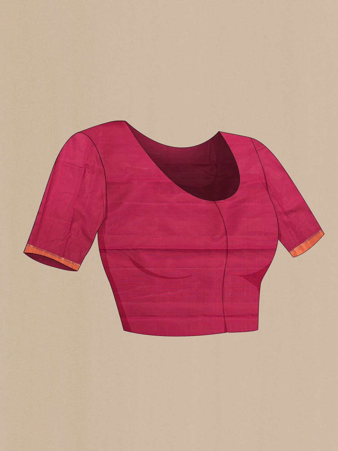 Pure Silk Pure Zari Dark Pink Dual Tone Kanchipuram Saree