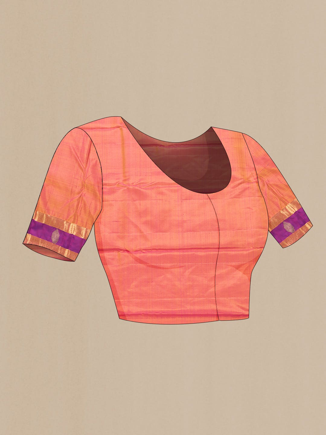 Pure Silk Pure Zari Pink Dual Tone Kanchipuram Saree