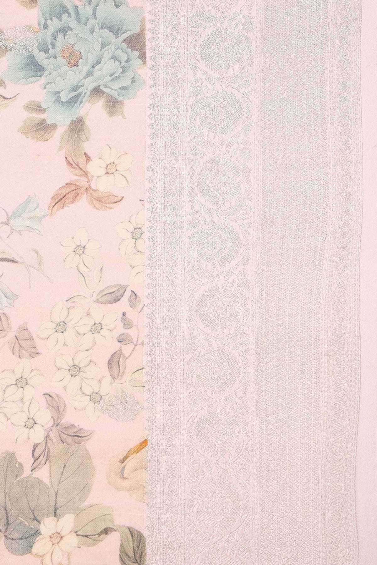 Pink Dual Tone Tussar Silk Saree