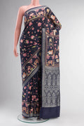 Navy Blue Bhagalpuri Tussar Silk Saree