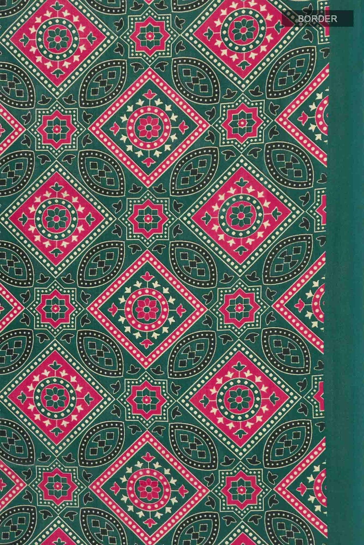 Green Printed Silk Saree