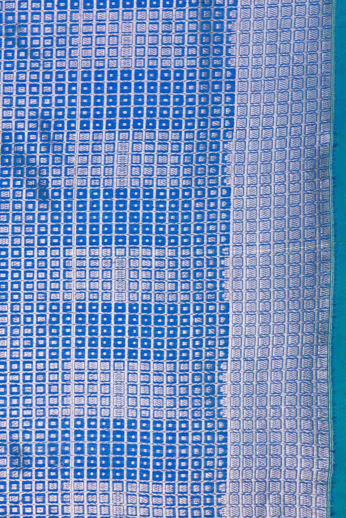 Peacock Blue Dual Tone Banarasi Silk Saree