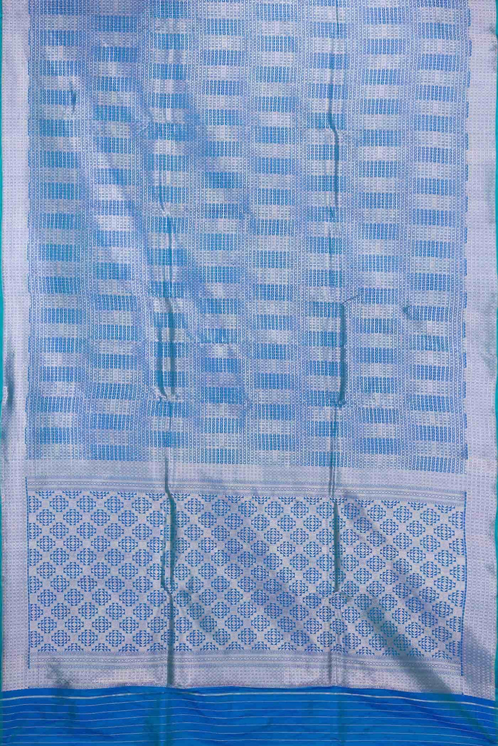 Peacock Blue Dual Tone Banarasi Silk Saree