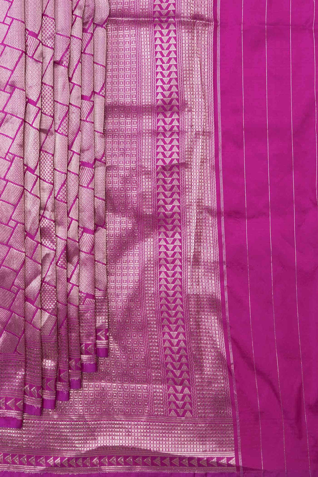 Pink Dual Tone Banarasi Silk Saree