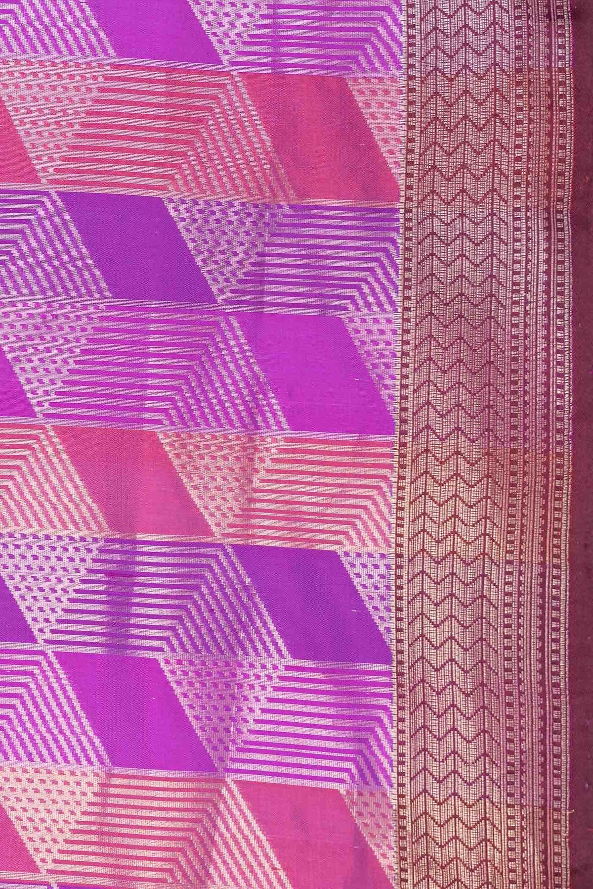 Purple Dual Tone Banarasi Silk Saree