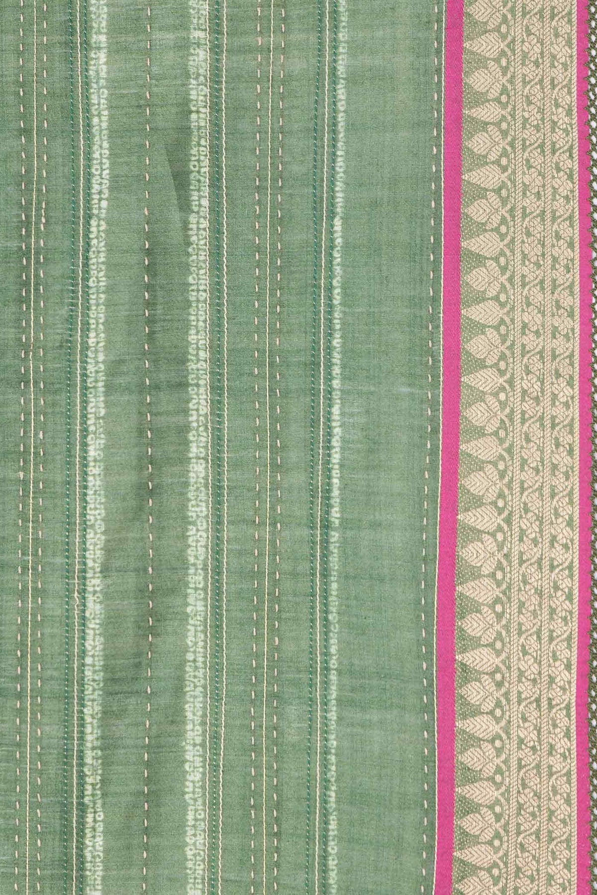Green Dual Tone Tussar Silk Saree