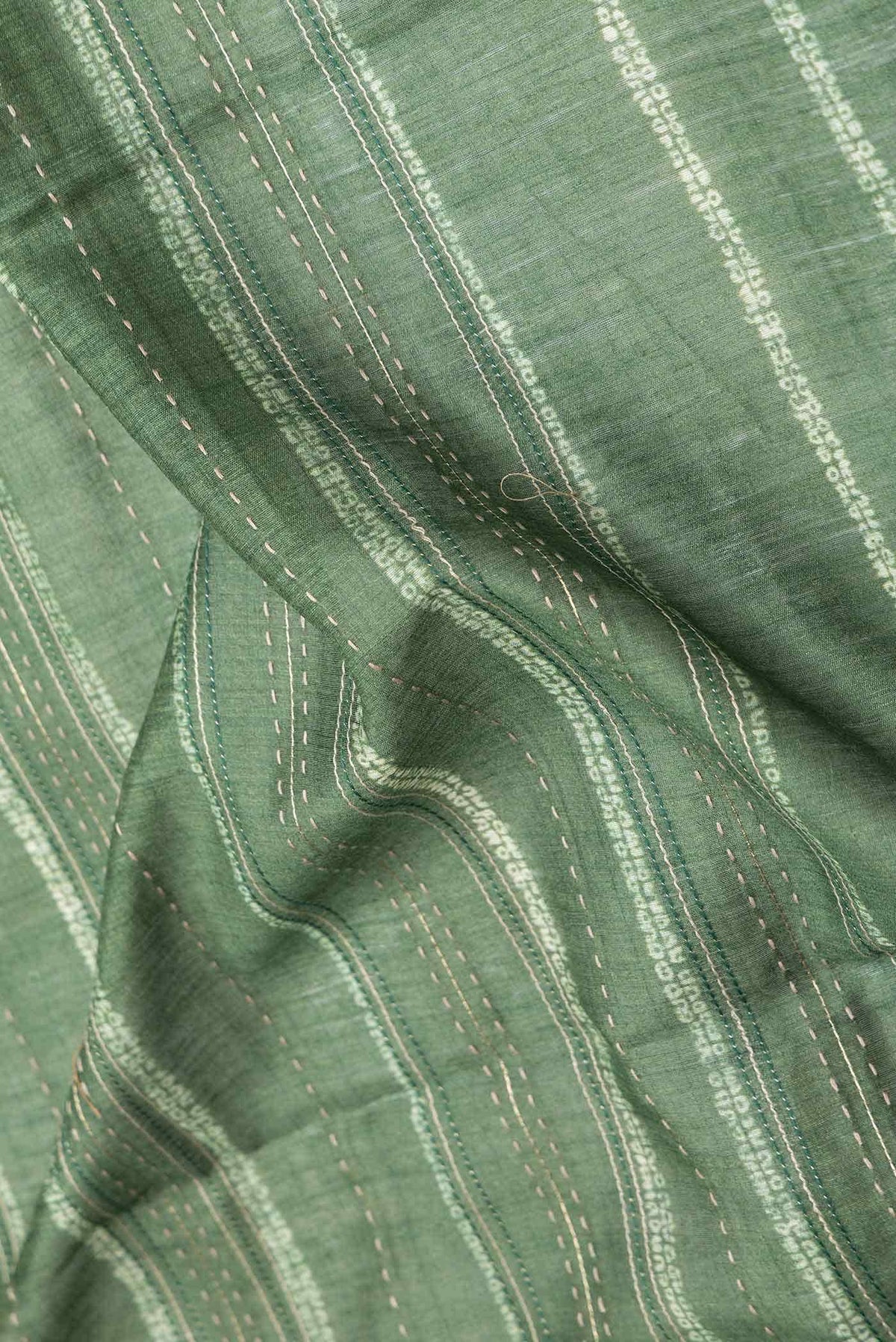 Green Dual Tone Tussar Silk Saree