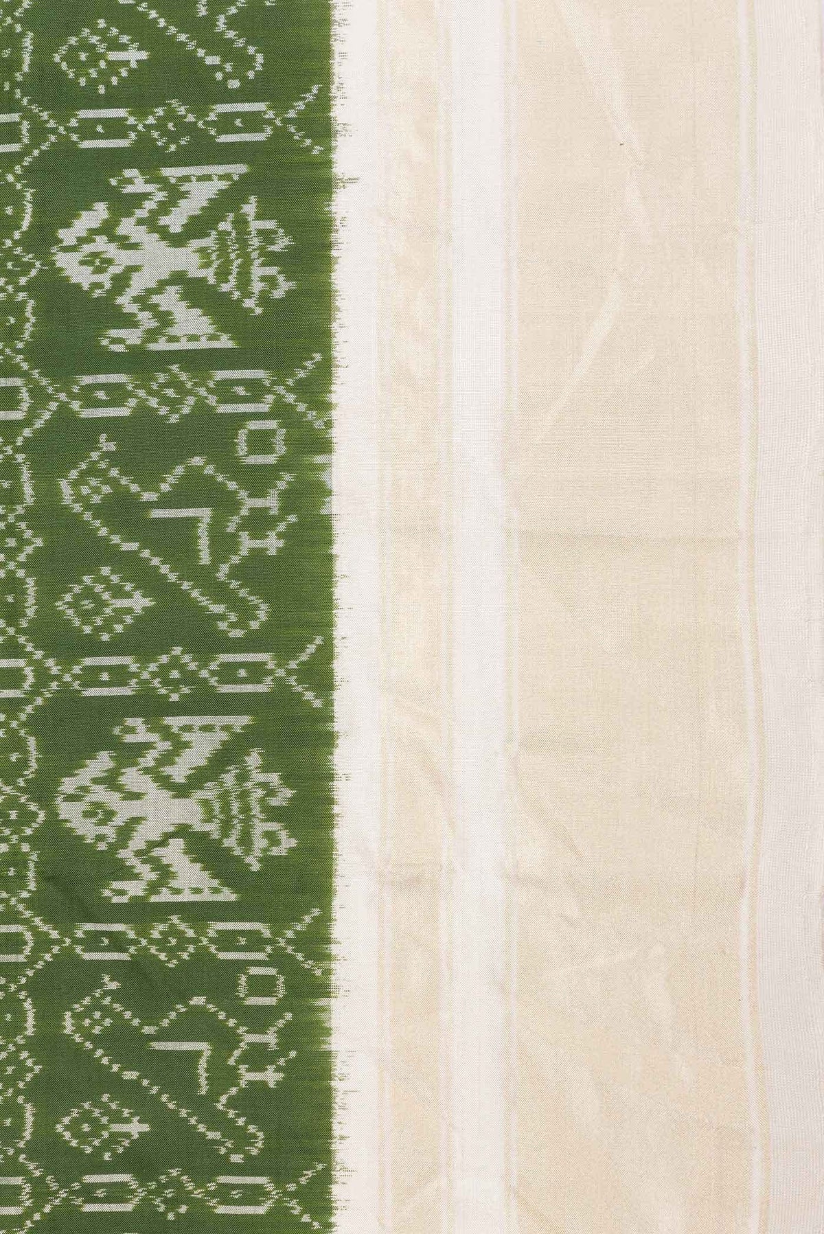 Green Dual Tone Double Ikat Saree
