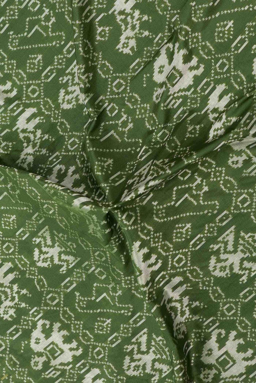 Green Dual Tone Double Ikat Saree