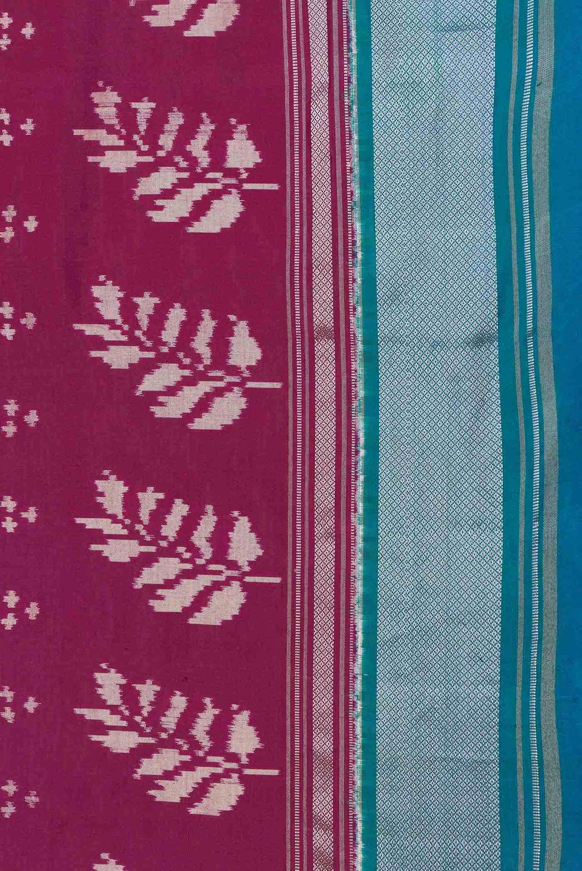Magenta Dual Tone Double Ikat Saree