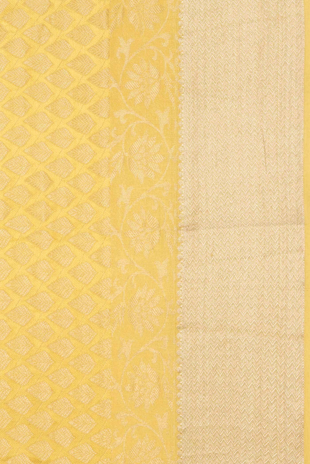 Yellow Mysore Crepe Saree