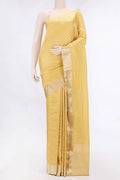 Yellow Mysore Crepe Saree