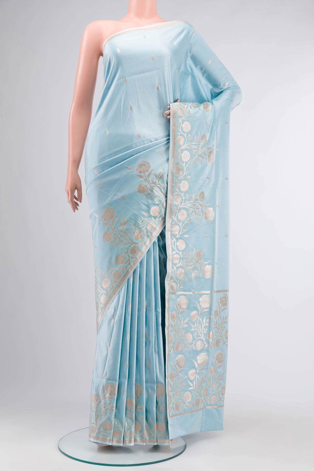 Blue Banarasi Silk Saree