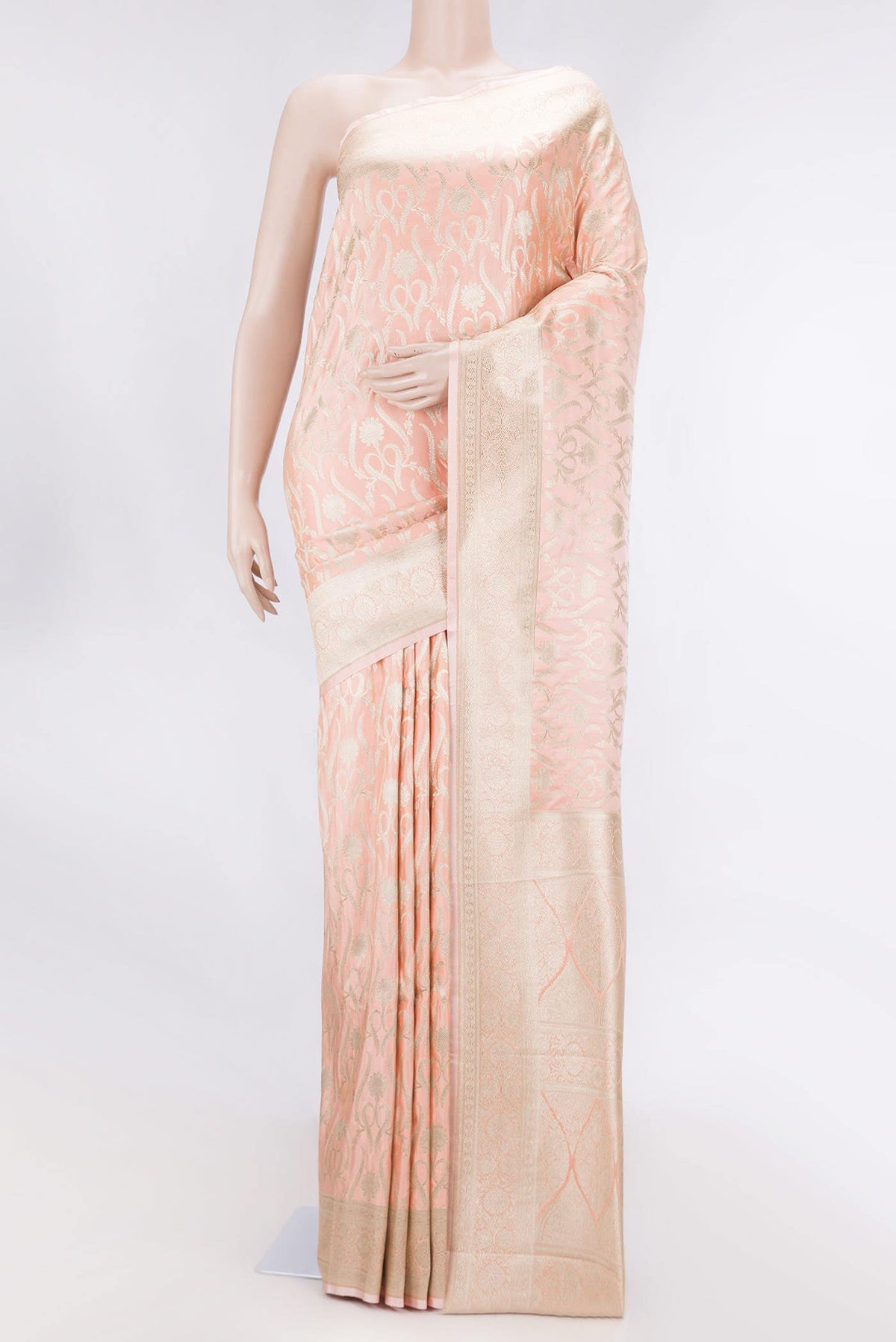 Pink Dual Tone Blended Banarasi Silk Saree