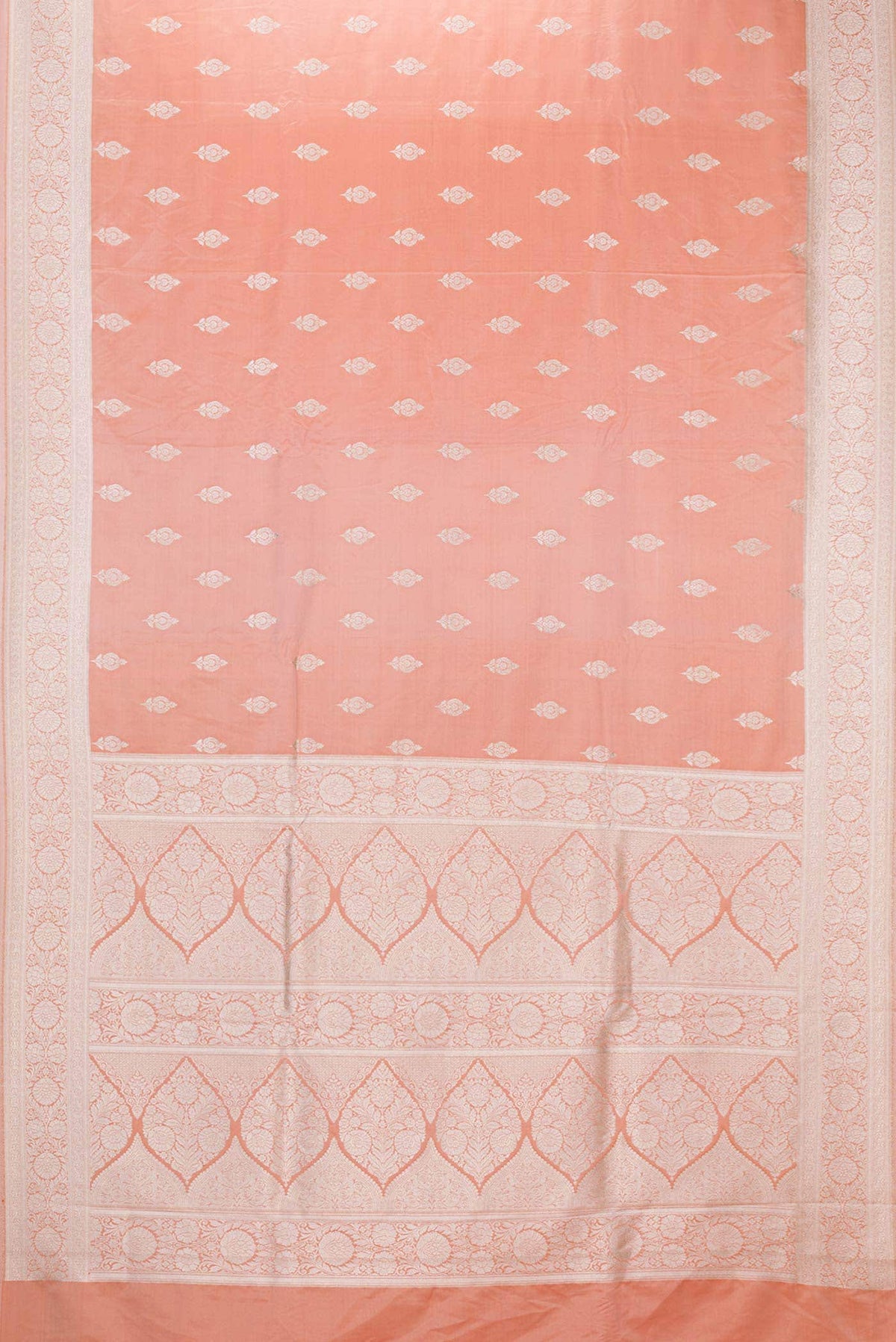 Golden Peach Dual Tone Blended Banarasi Silk Saree