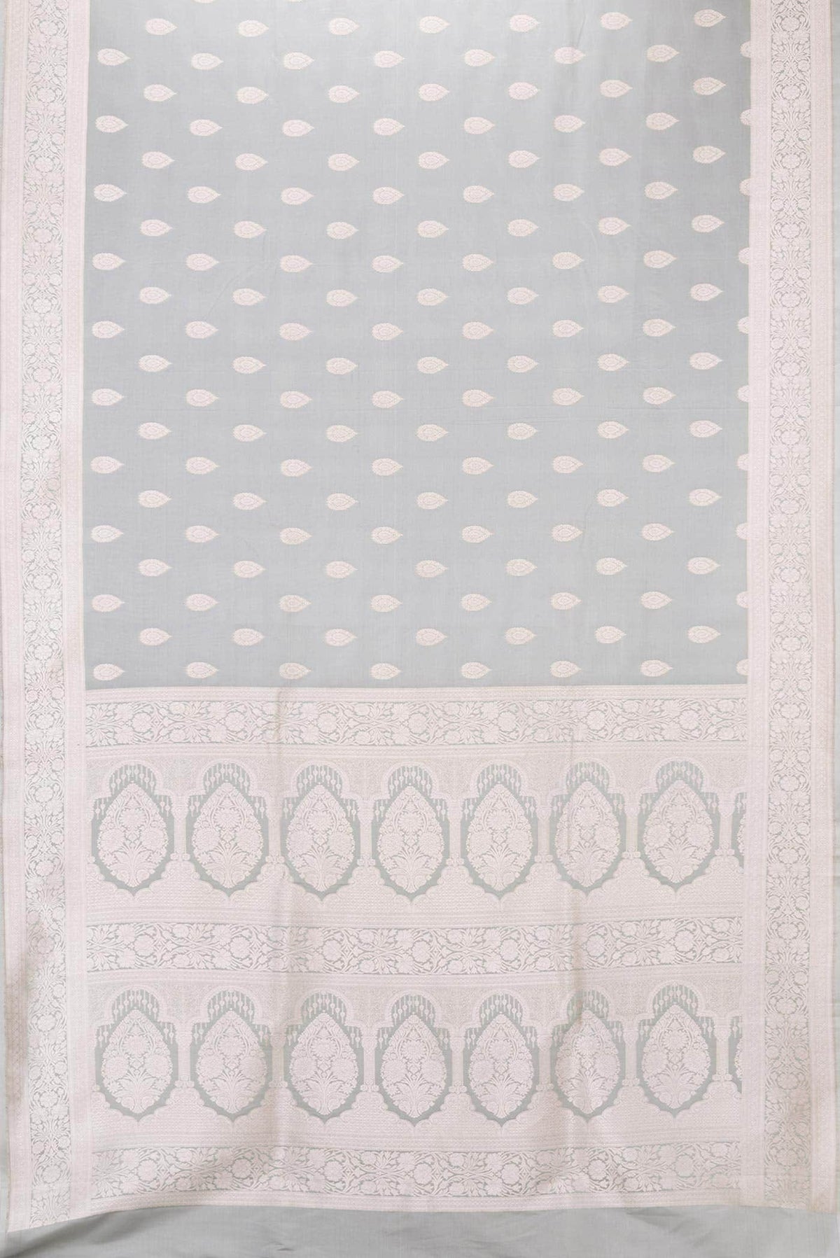 Grey Dual Tone Blended Banarasi Silk Saree