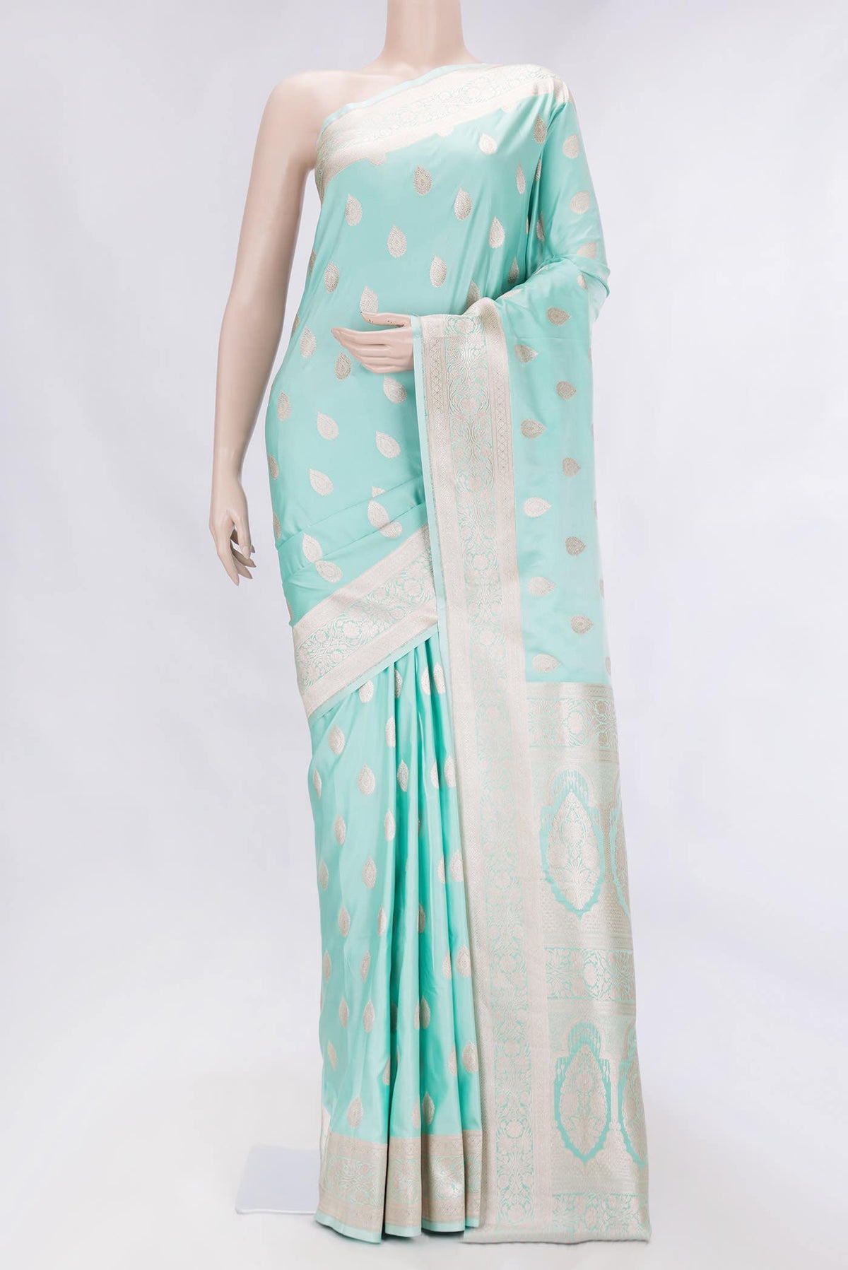 Light Green Dual Tone Blended Banarasi Silk Saree