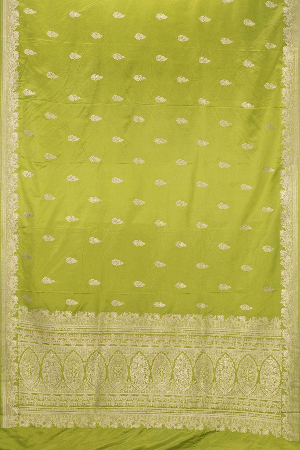 Green Dual Tone Blended Banarasi Silk Saree