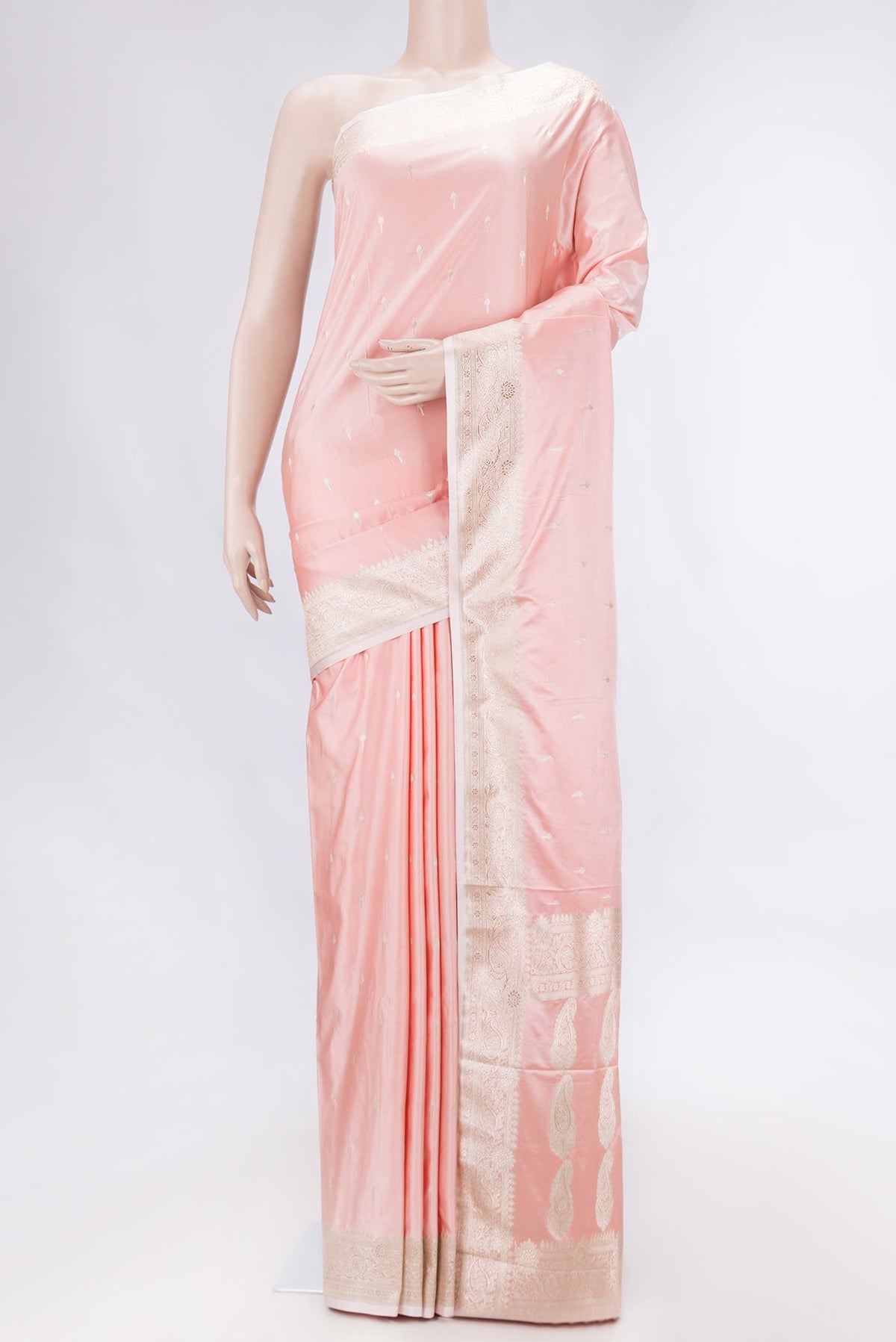 Pink Dual Tone Blended Banarasi Silk Saree