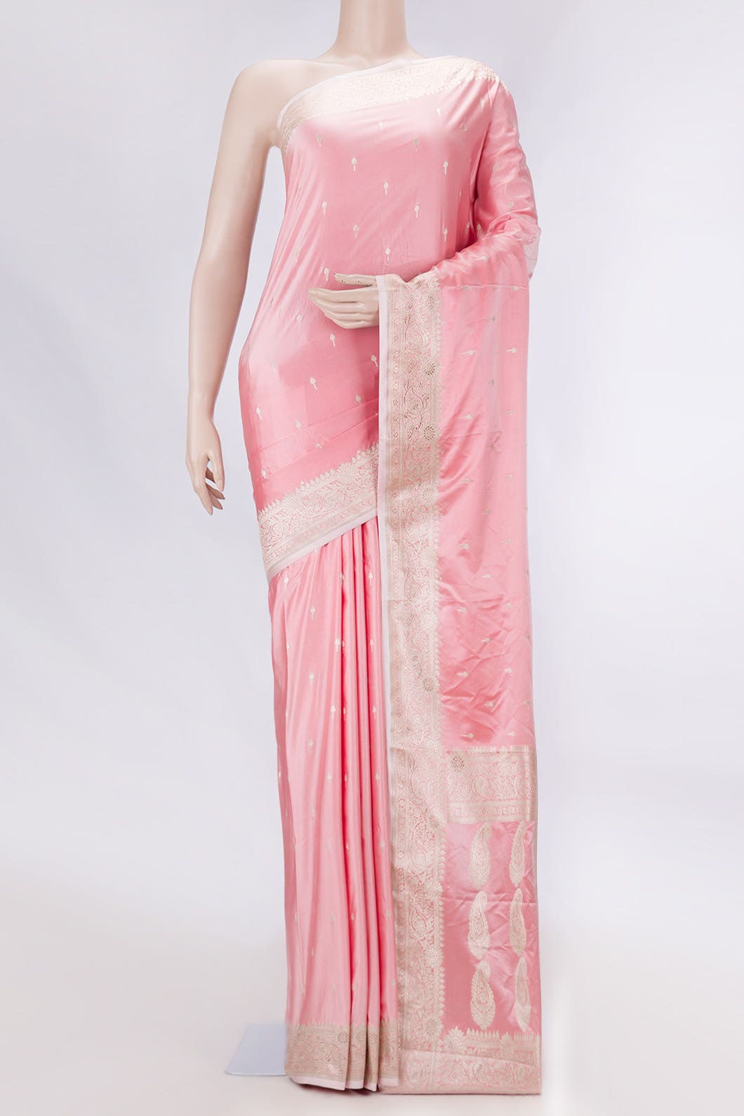 Pink Dual Tone Blended Banarasi Silk Saree
