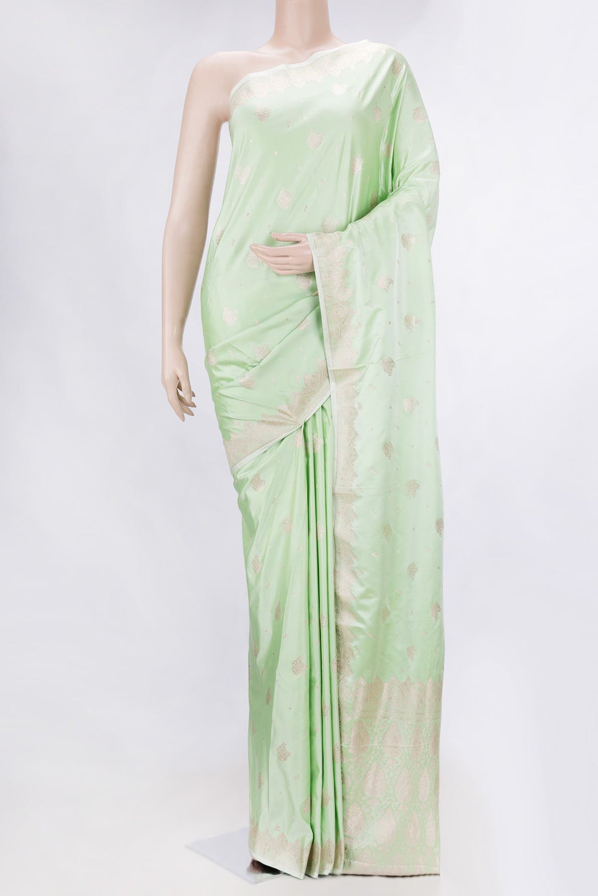 Light Green Dual Tone Blended Banarasi Silk Saree