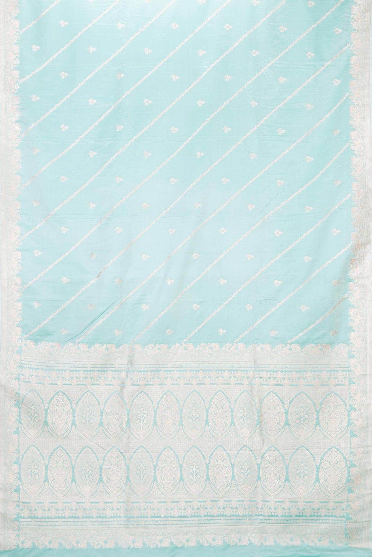 Light Blue Dual Tone Blended Banarasi Silk Saree